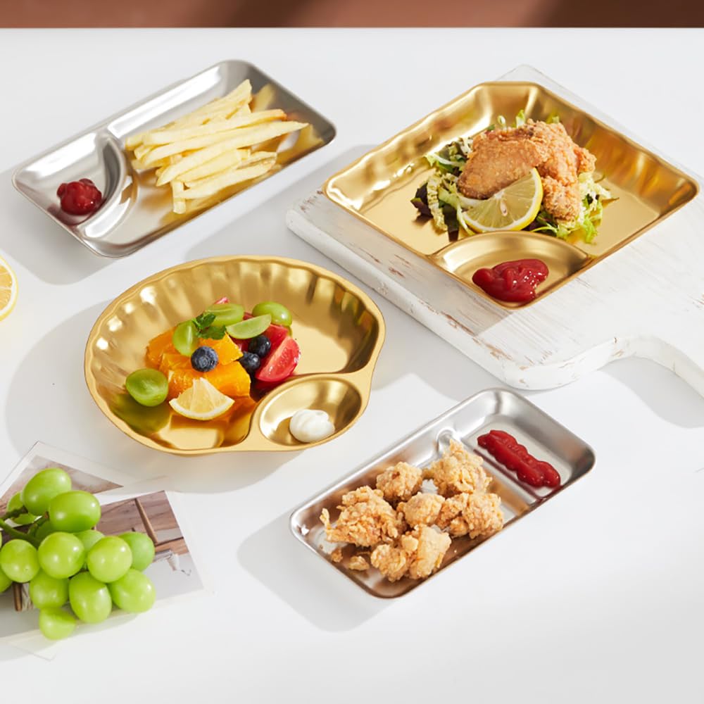 Amazon | 仕切りプレート ステンレス焼肉皿 バーベキュー調味料